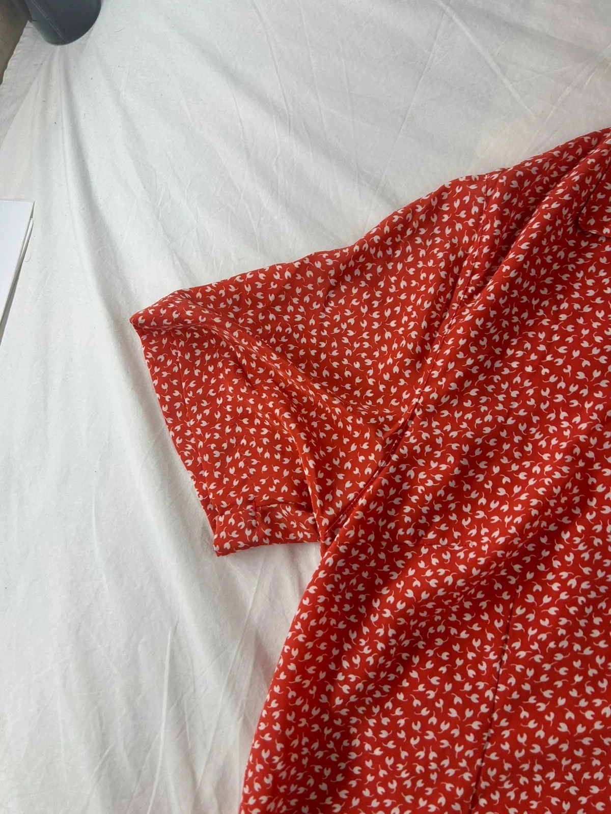 Rode vintage mana blouse met witte patronen – photo 5